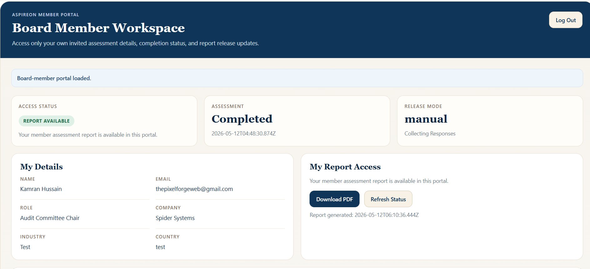 Aspireon board member portal