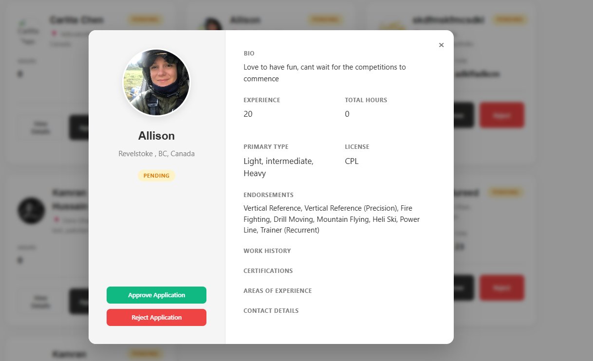 Admin pilot approval queue